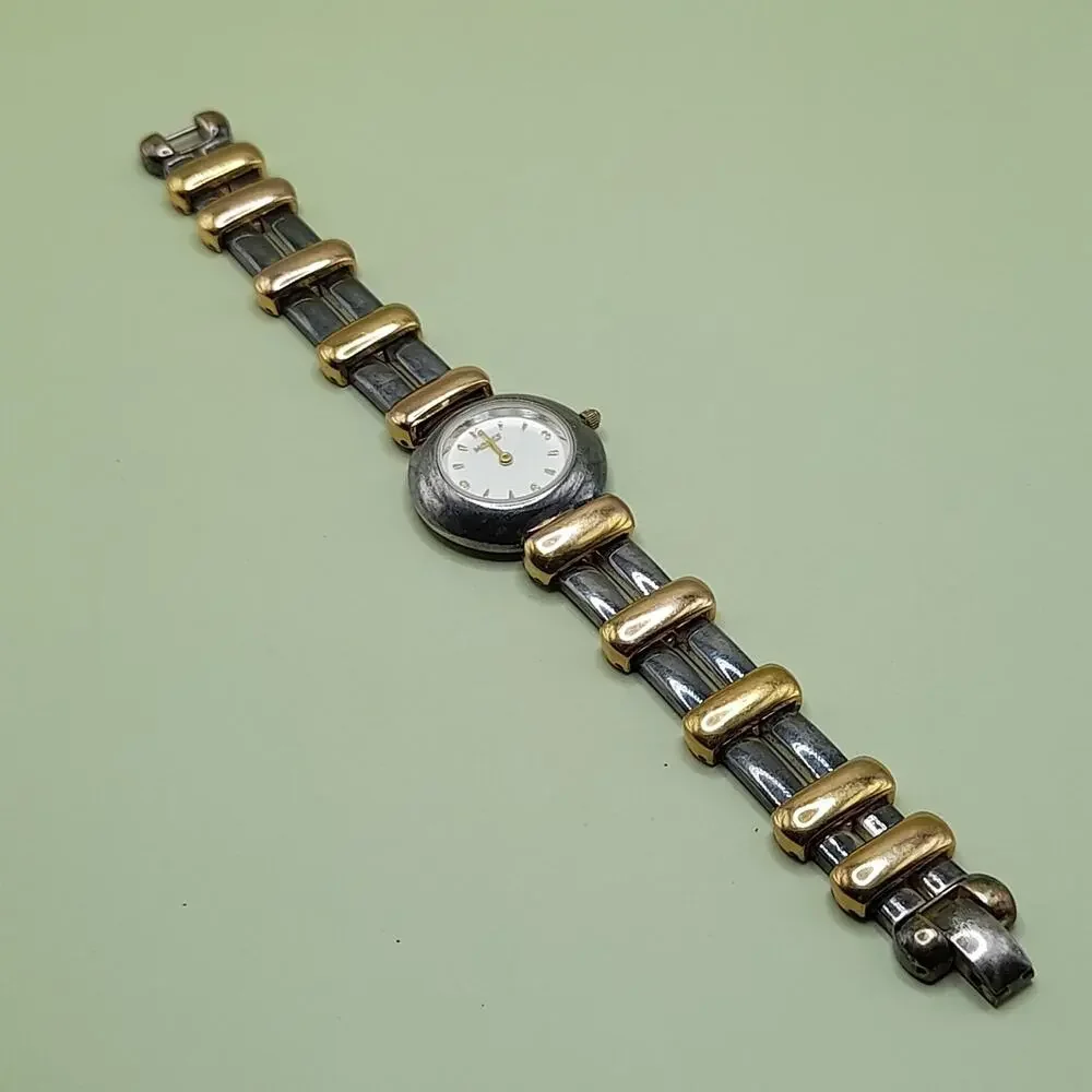 Vintage Monet Gold Silver Women's Watch, Japan Movement, NEEDS NEW BATTERY